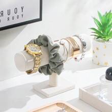 Soporte en forma de T para exhibir pulseras, relojes y joyería. Organizador de pared para vender y mostrar pulseras, relojes y accesorios para el cabello, color beige