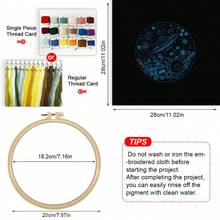 1 Piece Embroidery Kit, 20x20cm/7.9x7.9 Inches, Interstellar Scenery Theme, Handmade DIY Embroidery Kit, Suitable For Both Adults And Beginners, Including User Manual, Printed Fabric, Embroidery Frame, And Needles And Threads