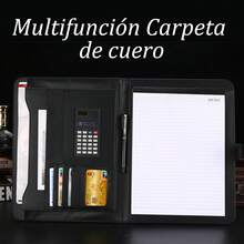 FELIN Carpeta Portafolio Profesional, Carpeta de Documentos, Carpeta Organizadora con Calculadora y Almohadilla de Escritura, para Carpetas de Presentación, Tarjetas de Visita,Oficina Trabajo Uso Escola. - Negro - Ver 3