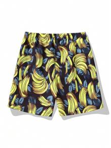 Men's Printed Casual 5-Inch Beach Shorts, Quick-Dry Breathable Summer Holiday Relaxed Fit Bermuda Shorts