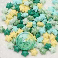 100 件彩色星形封蜡珠，蜡印封蜡珠适用于 DIY 装饰信封、结婚请柬、卡片、明信片、礼品包装、工艺品、剪贴簿 - 彩色 - 查看 12