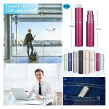 Refillable Perfume Atomizer Travel Bottle 2-Pack 5ml Leakproof Luxury Travel Perfume Refillable Bottle, Portable Fragrance Atomiser Black & Rose Red - 彩色 - 查看 3