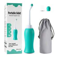 450 ml przenośna butelka ze spryskiwaczem do toalety z rozszerzalnym siedziskiem, 2 dyszami i torbą podróżną, kątowy spryskiwacz do higieny osobistej (zielony)