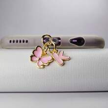 Pink Cute Butterfly Letter Beautiful Girl Series Dust Plug Apple Type-C Is Suitable For Sending Girlfriends And Friends. - Pink - View 16