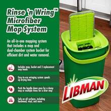 Rinse 'n Wring Mop And Bucket System Microfiber Floor Mop Hardwood Floor Cleaner Wet Dry Mop Clean Dirty Water Chambers Power Blades 2 Total Microfiber PadsGreen - 綠色 - 查看 2