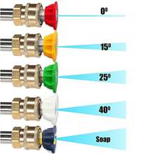 Boquilla rociadora de lavado de autos de alta presión, boquilla limpiadora, boquilla de pistola de rociado de agua de conexión rápida de 1/4 pulgadas, adecuada para limpieza de vehículos, carreteras y jardines