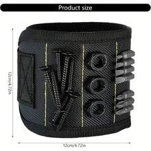NEWSHARK Magnetic Tool Bracelet - Black Screen With Powerful Neodymium Magnet, Suitable For Screws, Nails, Drills | Suitable For DIY Tool Holders, Handicraft Enthusiasts, Fathers And Mothers | Magnetic Fixation | Durable Screen, Tool Bracelet