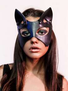 Accessoire de fête/de costume unisexe, masque harnais. Masque de chat sexy pour hommes, masque de style gothique en PU, accessoire de costume sexy pour hommes