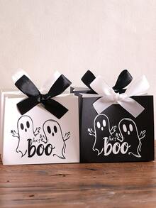 5pcs/Set Kotak Hadiah Mini Hantu BOO dengan Pita Hitam, Cocok untuk Menyimpan Permen Halloween, Cokelat, dan Hadiah Kecil, Desain Hantu Lucu, Cocok untuk Dekorasi Halloween dan Penggunaan Natal - beraneka warna - View 10
