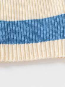 Young Boy Thick Striped Sweater, New Autumn/Winter Kids Warm Knitted Pullover