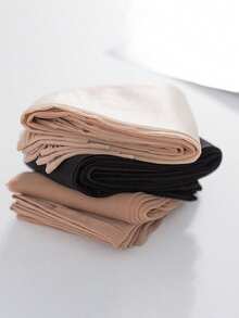 10pcs Women's Sheer Knee High Socks, Black & Beige Semi-Transparent Stockings, Fashion Versatile For Students, JK Lolita Style, Daily, Home, And Party Wear, Y2k, Cozy - Multicolor - View 5