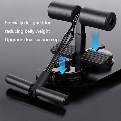 Sit-Up Assistant Bar With Resistance Band Abdominal Core Training Sit-Up Foot Holder With Dual Suction Cups Home Gym Exercise Equipment