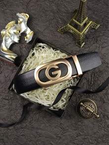 1 条男士休闲高端皮带，字母扣设计，长度 120 厘米，低调奢华，秋季、万圣节聚会上吸引异性的绝佳配饰 - 彩色 - 查看 1