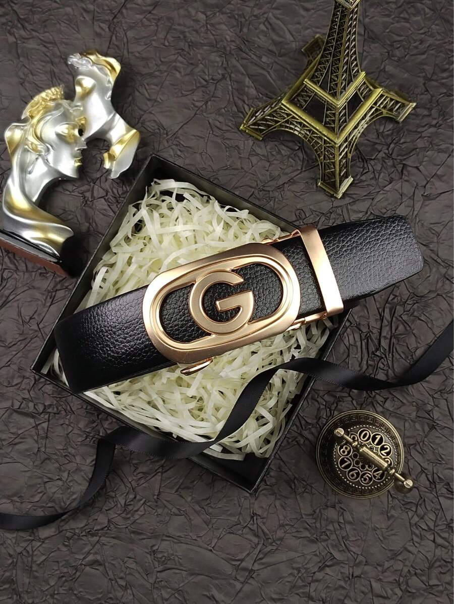 1 条男士休闲高端皮带，字母扣设计，长度 120 厘米，低调奢华，秋季、万圣节聚会上吸引异性的绝佳配饰 - 彩色 - 查看 1