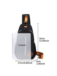 男士新款百搭撞色腰包运动男包单肩包韩版胸包斜挎包大容量，送男士礼物 - 彩色 - 查看 8