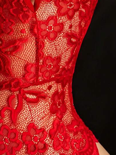 Verleidelijke Lingerie, Open Crotch Hollowed Out Bodysuit, Going view 5