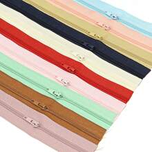 20种颜色，#3尼龙拉链，1套（177.16英寸/450厘米/5码拉链+10个配套拉链头），多种颜色可选，可剪裁成任意长度，适用于服装、家纺、箱包、玩偶 - 彩色 - 查看 3