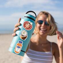 50 件美学海洋贴纸，适用于笔记本电脑、Kindle、剪贴簿、日记本、手提箱、滑板、水瓶、笔记本、乙烯基幻想动漫贴花、学校用品、返校 - 彩色 - 查看 10