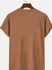 Camiseta 100% Algodão ORIGINAL FRAN FASHION Camisa Linha Premium - Marrom - Visão 2