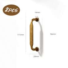 2/4个装仿古黄铜橱柜把手，实心锌合金金属拉手，抛光抽屉旋钮，适用于复古风格厨房橱柜和衣柜、展示柜、厨房用品、厨房配件、厨房工具