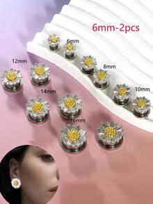 2 件不锈钢耳塞，大号双喇叭合金量规，拉伸螺丝配合通道量规 2g - 5/8 英寸身体穿孔首饰