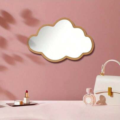 1 Stück verspielter, wolkenförmiger Acrylspiegel - Karikaturstil Dekoratives Wandhängende, für Schlafzimmer, Ankleidezimmer, Wohnzimmer, Badezimmer, Kindergarten und Kinderzimmer - dichter Plattenrahmen, einfach zu installieren und mit spaßigem Design