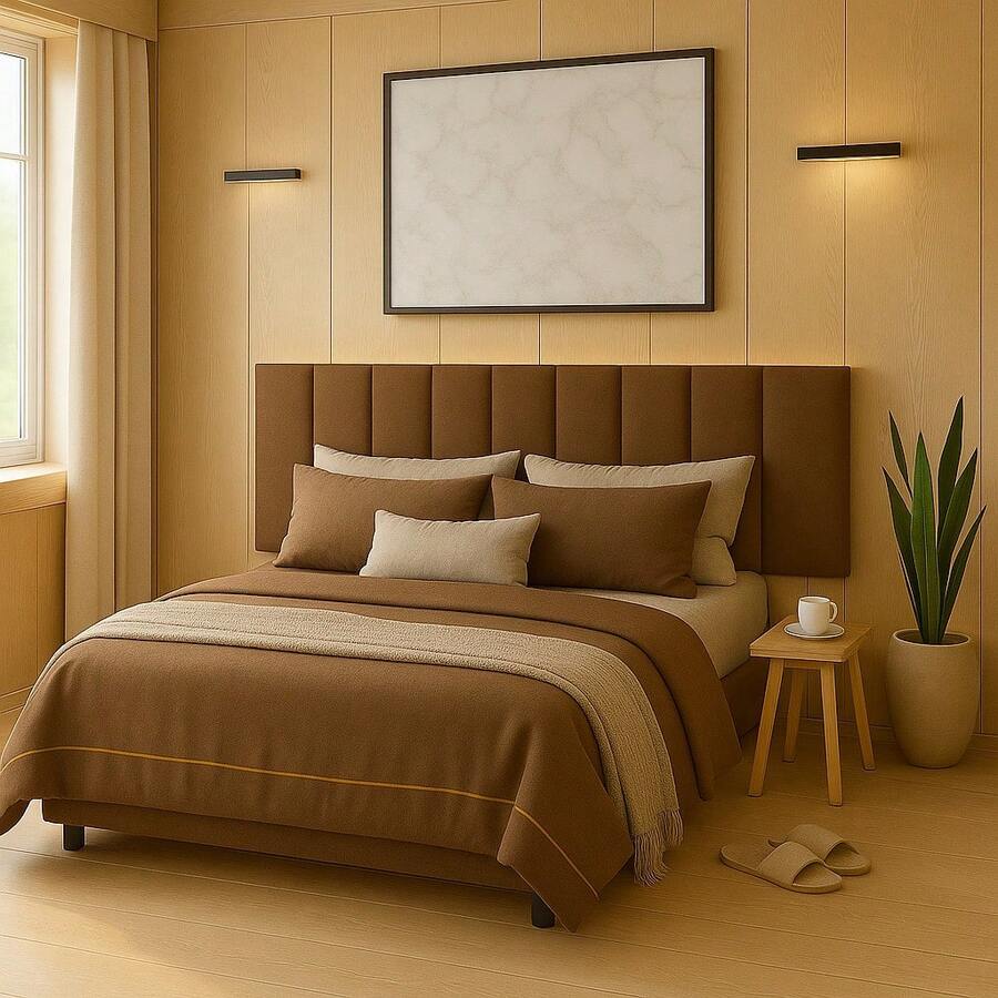 Kit Of 7 Queen And King Size Bed Headboards With Sides 45x20 - Chocolate Brown - View 1
