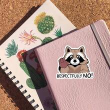 3 - Inch "Respectfully No!" Sticker - Cute & Sassy - Themed Vinyl Sticker With Raccoon Illustration For Laptops, Notebooks, Water Bottles, Desks, And Personal Spaces | Great For Raccoon Lovers, Sass Enthusiasts, Boundary Setters, And Cute - Humor Fans | Perfect For Conveying Polite Refusals, Adding Playful Flair, And Celebrating Whimsical Sassiness | Charming Sticker For Daily Interactions, Personal Boundaries, And Fun Decor