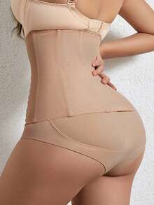 1 件腰部训练器塑身衣收腹塑身衣女士束身衣女士塑身衣女士收腹舒适束腹带 - 米色 - 查看 10