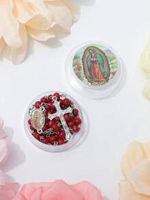 1 mặt dây chuyền thánh giá chuỗi hạt Mân Côi Đức Mẹ Guadalupe, Quà tặng tôn giáo cho Giáng sinh, Lễ Phục sinh, Thích hợp cho cầu nguyện hàng ngày, Thêm sức, Rước lễ, Rửa tội - Kinh Mân Côi Đức Mẹ Guadalupe - Xem 7