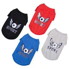 Sports Style Summer Pet Suit, Suitable For Dogs And Cats: With Football Pattern, 4 Colors To Choose From. Lightweight Skipping Rope/Jacket/Pajamas And Cat Clothes, Suitable For Happy Puppies To Stay Cool And Adventurous! My Puppy Approved Breathable Clothes, Puppy Clothes, And Dog Supplies - Cute Summer Clothing For Puppies, Cats, And Happy Pets! Summer Dog T-Shirt, Pet Pullover