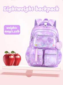 Set de 2 piezas Mochila escolar con bolso de mano con diseño de mariposa, mochila de gran capacidad con múltiples bolsillos para volver a la escuela, bolso de viaje casual para adolescentes, multifuncional - Conjunto de 2 piezas-B - Ver 9