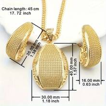 طقم مجوهرات مستوحى من الشرق الأوسط، مطلي بذهب عيار 18 قيراط، قلادة وأقراط مصنوعة من نحاس خالي من الحساسية، إكسسوارات الزفاف والعرس، مجموعة عالية الجودة من 3 قطع