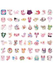 Cute Cartoon Salamander Drawing Sticker Cartoon Anime Figure Newt Salamander Cynops Orientalis Salamandrid Image Stickers Manual DIY Puzzle Paster Mini-Game Waterproof Sticker Festival Gifts Party Gifts A Birthday Present Luggage Notebook Computer Mobile Phone Decoration Sticker New HOT Figures Water Bottle Stickers Games