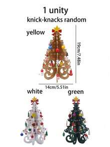 1pc Wooden Christmas Tree Christmas Ornaments Six Pieces Of Tree With Small Pendants Set Christmas Atmosphere Ornaments