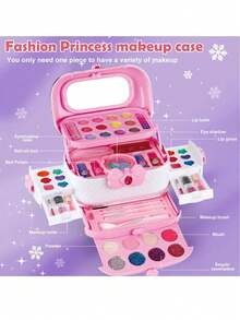 Kit de maquillaje para niñas - Juguetes para niñas, maquillaje lavable para niñas pequeñas, kits de cosméticos para niños, juguetes de maquillaje para niños adecuados para niñas de 3 a 12 años, regalos de Año Nuevo y regalos de cumpleaños - Multicolor - Ver 9