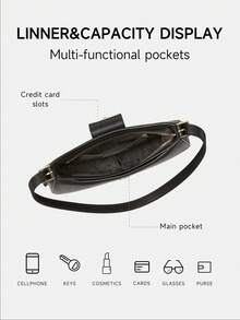 Kate Spade 女士单肩包钱包手提包流浪包素食皮革斜挎包女士钱包带可调节肩带和拉链开合 - 黑色 - 查看 6