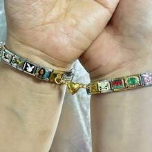 Elegant Italian Charm Bracelet, Stainless Steel Magnetic Heart-Shaped Couple Bracelet, Freely Combinable Single-Node Modular Accessories Pendant Jewelry, Adjustable DIY Jewelry Making Kit, Fashion Couple Accessories, Intimate Friends And Mother's Day Gift - Multicolor - View 6