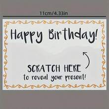 6pcs Scratch-Off Birthday Cards | "Happy Birthday! Scratch Here To Reveal Your Gift!" | Customizable Message - Multicolor - View 2