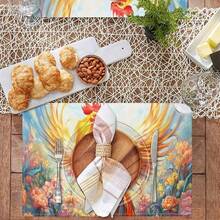 4/6pcs Placemats, 12.6x16.5inch Colorful Rooster Placemat For Festive Kitchen And Dining Room Decor, Vibrant Bird Design Table Mat For Holiday Celebrations Table Decorations - 32x42cm(12.6x16.54in) - View 5