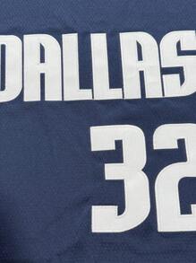 Men's Embroidered Basketball Jersey 32 Blue Casual Sleeveless Vest V-Neck T-Shirt Party Sports Top