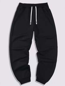 3pcs Men's Solid Color Basic Casual Sweatpants With Pockets, Drawstring Waist, Suitable For Spring, Autumn, Summer Streetwear, Jogging, Travel, Vacation, Outdoor, Commuting, Camping, Ideal Gift For Husband Or Boyfriend - Multicolor - View 2