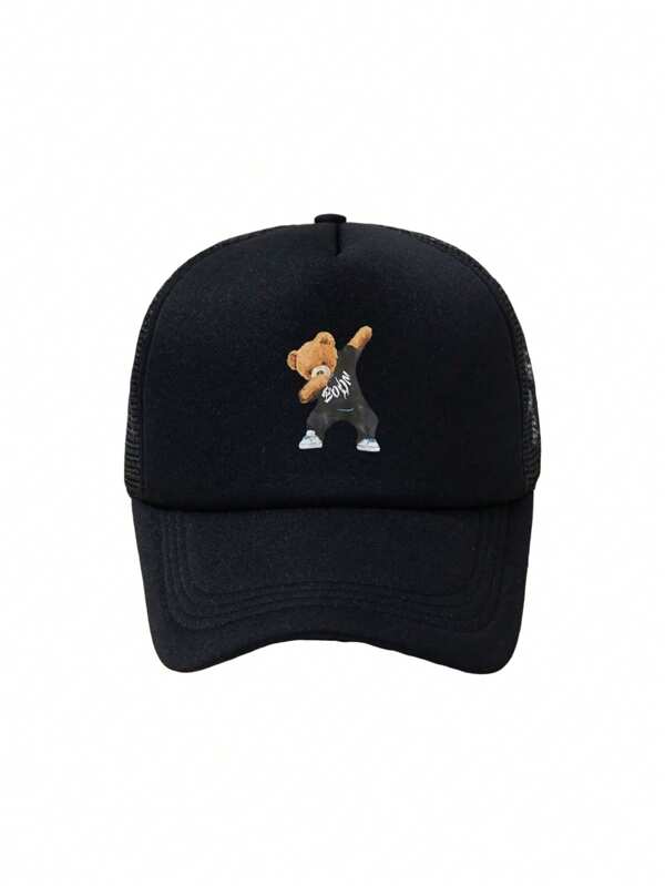 1 pièce Casquette de baseball unisexe réglable BOOM Bear, décontractée et d'extérieur, adaptée pour le port quotidien, printemps/été