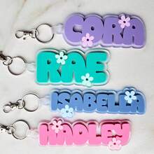 Backpack Name Tag Pendant, Lunch Bag Charm, Girls Backpack Name Tag, Kindergarten Keychain, Diaper Bag Tag, Letter Style, Colorful Cute, Personalized Custom, Halloween Edition, Christmas Gift, Wedding Use, Suitable For Teenagers, Birthday Gift, Custom 3D Letter Keychain - Daisy Flower Names - View 9