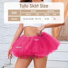 Women's 5-Layer Ballet Tutu Fluffy Dance Ballet Bubble Skirt Fluffy Elastic Sheer Short Skirt Halloween Christmas Costume - Hoa hồng đỏ - Xem 2