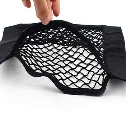 1pc Mesh Cargo Net, Car Storage Net, Wall Sticker Organizer Pocket, Elastic Mesh Net For Trunk Storage Rack, Cabinet Organizer