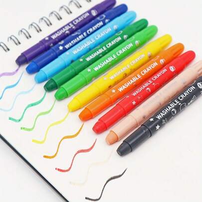 10 st tvättbara silkesfärgpennor, utdragbara, livfulla färger, lämpliga för teckning och målning på papper och konstprojekt, pappersfärgningstillbehör | livfulla färgpennor för målning | tvättbara markörer