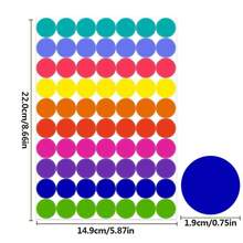 10 colores vibrantes, 1400 piezas de etiquetas redondas codificadas extraíbles - Etiquetas no descoloridas para organizar, planificar, clasificar, ideales para oficina, aula, diario, planificador - Multicolor - Ver 8