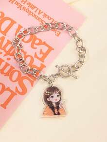Customizable Bracelet, Creative Personal Chain Bracelet With Pendant, Provide Photo For UV Printing & Die-Cut, Suitable For Family, Friends, Idols, Double-Sided Transparent, Perfect For Birthday, Family Gathering, Valentine's Day, Parents, Couple, Anniversary, Gift For Mom, Dad, Friends, Boyfriend/Girlfriend, Daily Wear