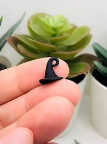 10 件锌合金万圣节巫师帽吊坠饰品适用于 DIY 手链项链工艺、珠宝礼品制作万圣节装饰、钥匙扣耳环项链装饰珠